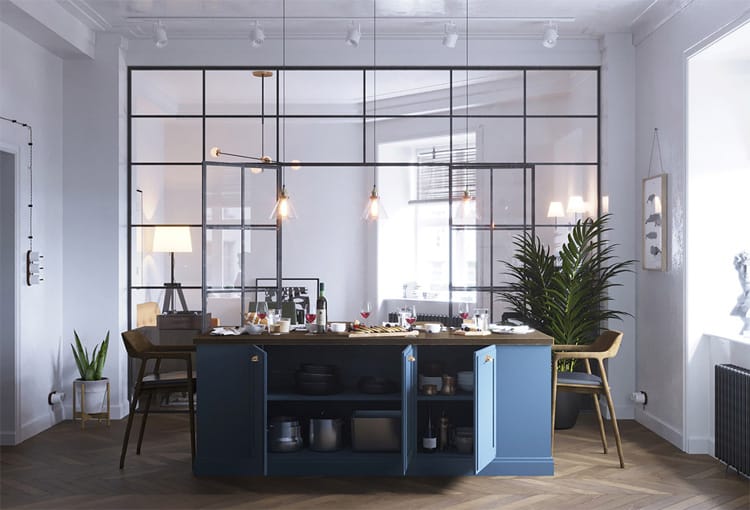 khong-gian-phong-cach-bac-au-voi-anh-sang-den-day-treo-tran